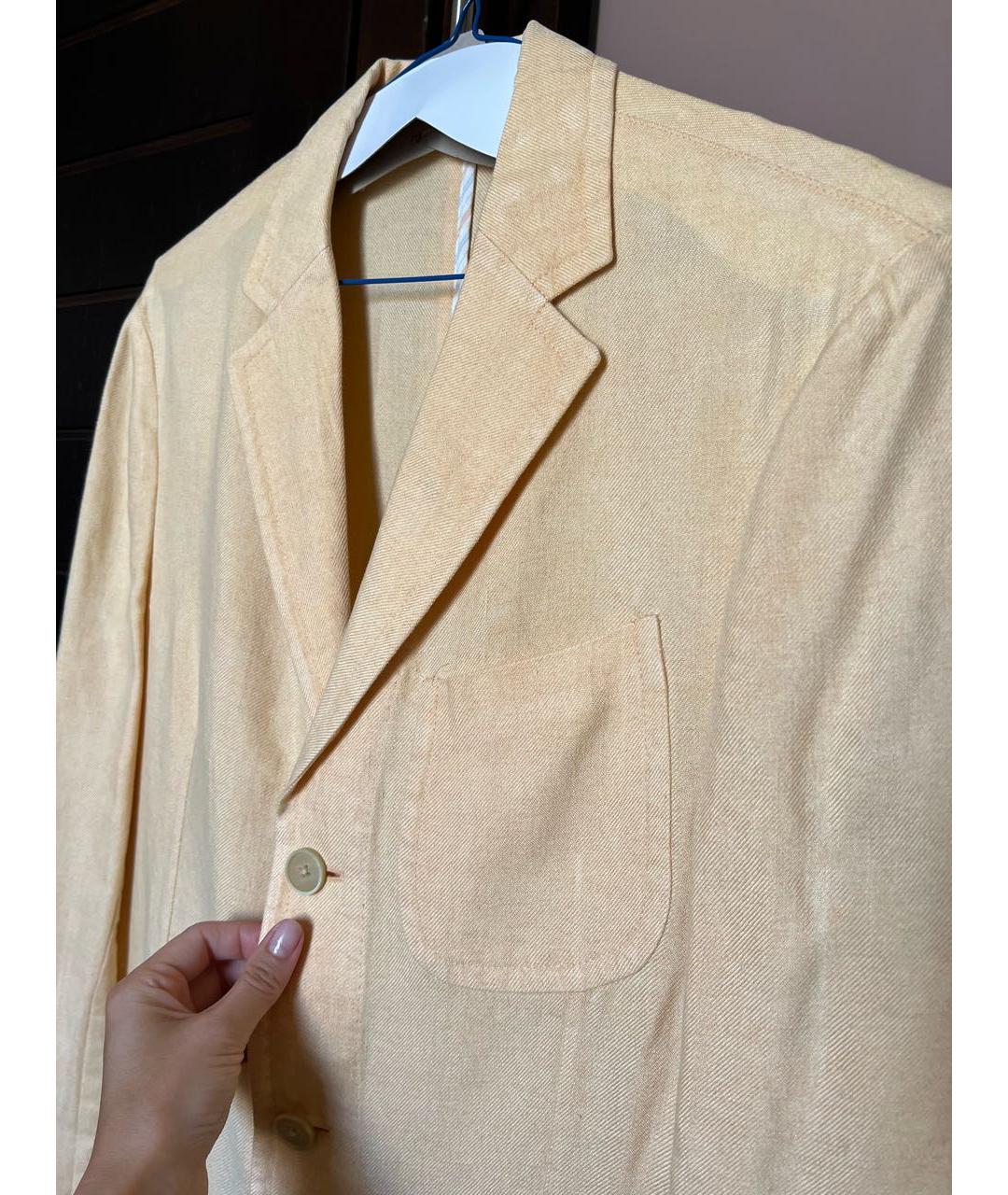 SALVATORE FERRAGAMO Бежевый хлопко-эластановый пиджак, фото 4