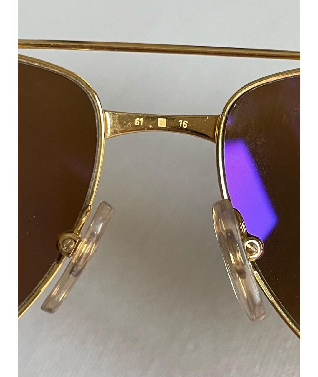 CARTIER Золотые металлические солнцезащитные очки, фото 6