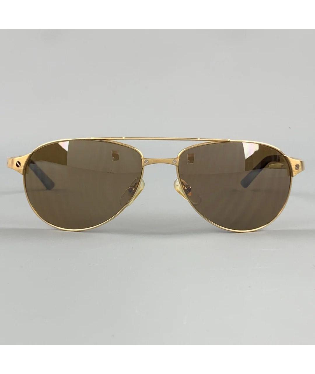 CARTIER Золотые металлические солнцезащитные очки, фото 9