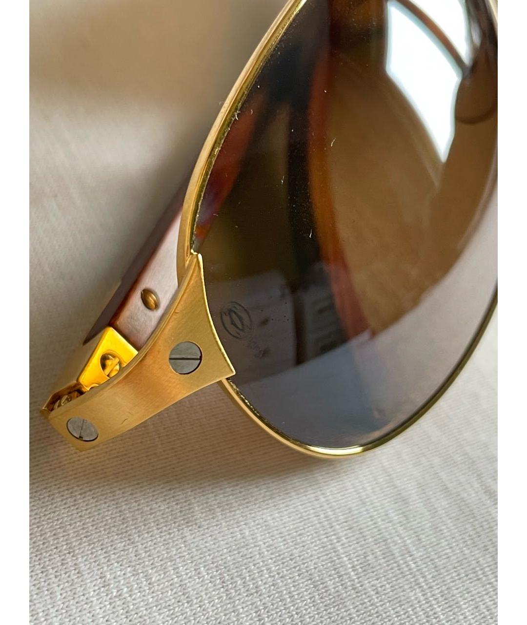 CARTIER Золотые металлические солнцезащитные очки, фото 3