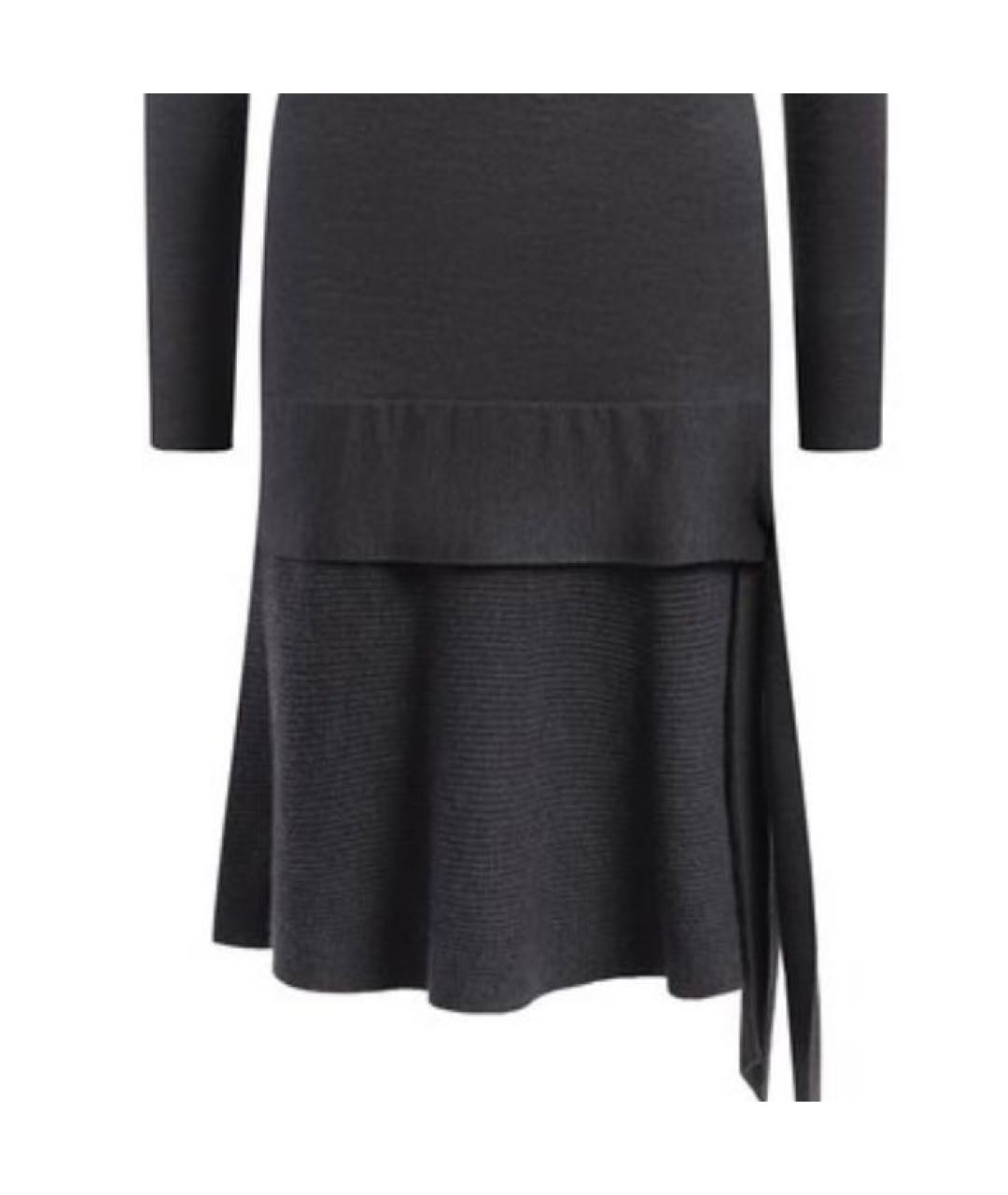 BRUNELLO CUCINELLI Антрацитовое кашемировое повседневное платье, фото 5