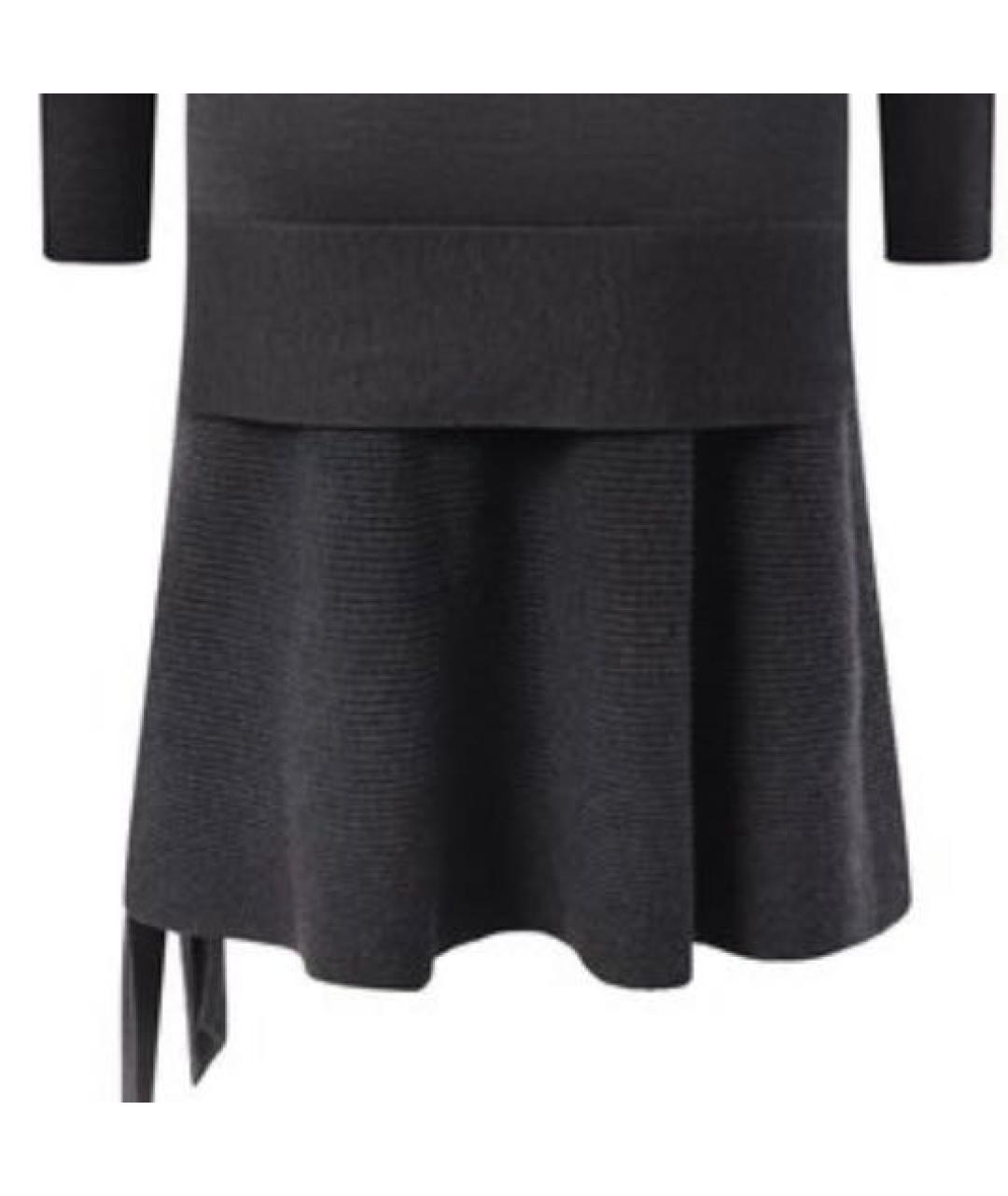 BRUNELLO CUCINELLI Антрацитовое кашемировое повседневное платье, фото 6