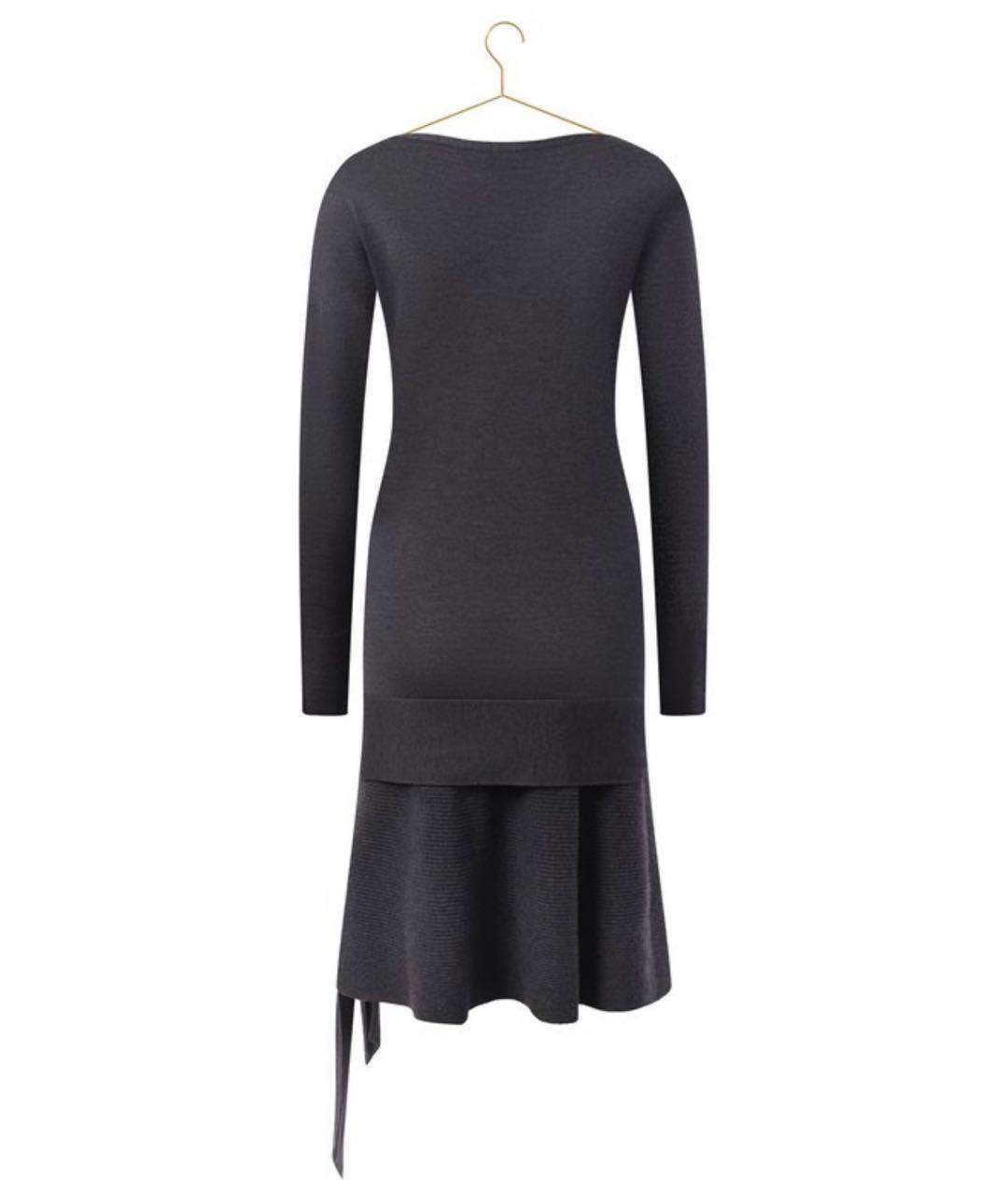 BRUNELLO CUCINELLI Антрацитовое кашемировое повседневное платье, фото 2