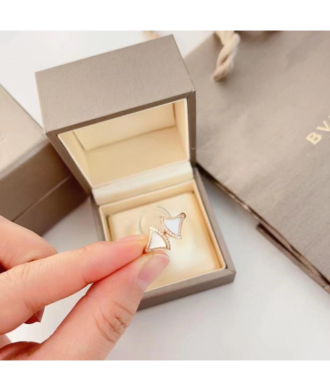 BVLGARI Белое кольцо из розового золота, фото 5