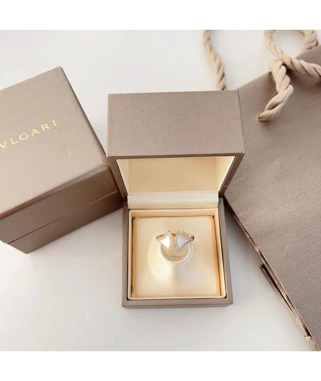 BVLGARI Белое кольцо из розового золота, фото 4