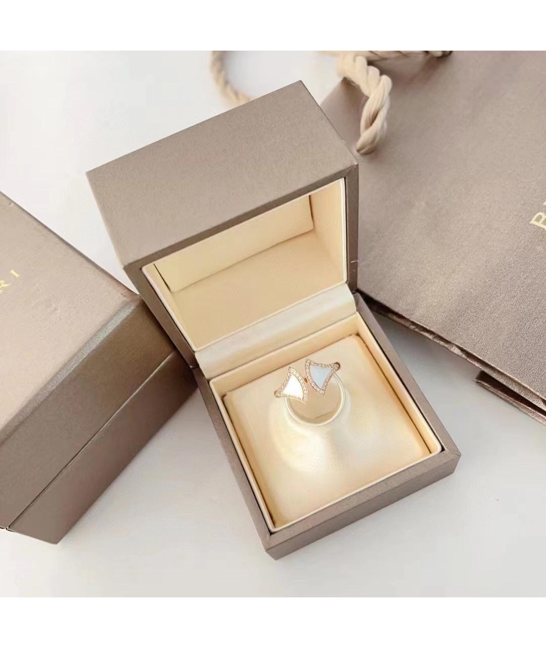 BVLGARI Белое кольцо из розового золота, фото 3