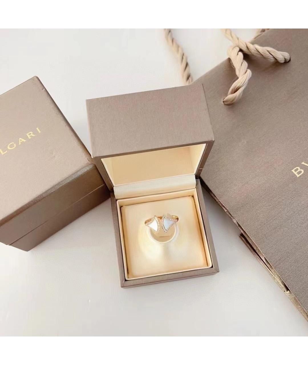 BVLGARI Белое кольцо из розового золота, фото 2
