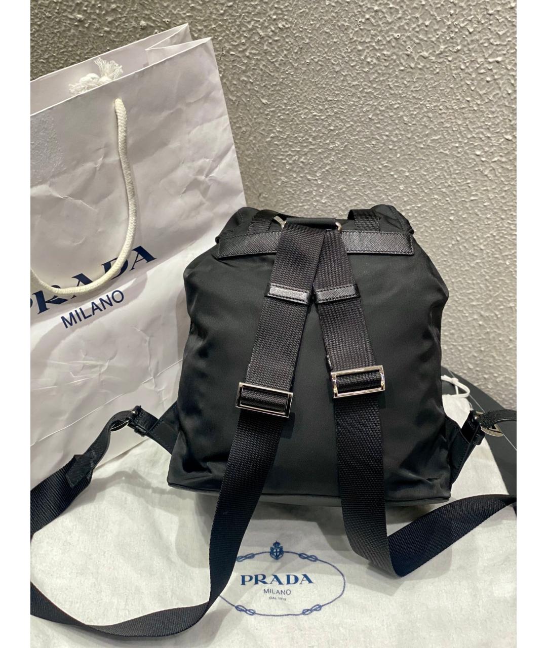 PRADA Черный синтетический рюкзак, фото 3