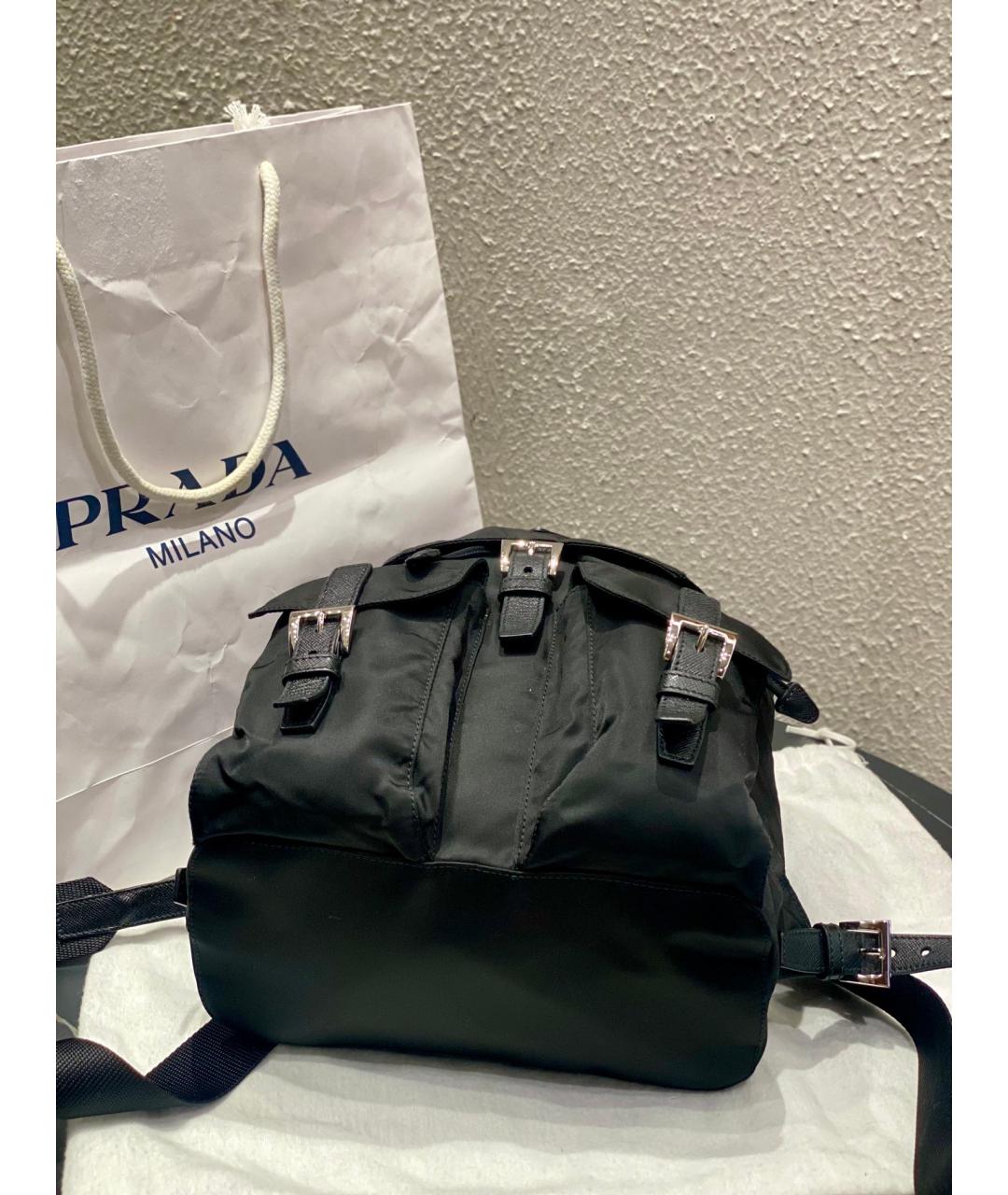 PRADA Черный синтетический рюкзак, фото 9