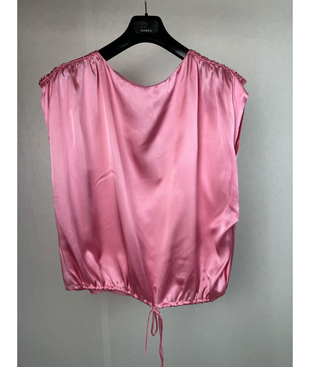 SEMICOUTURE Розовая шелковая блузы, фото 8