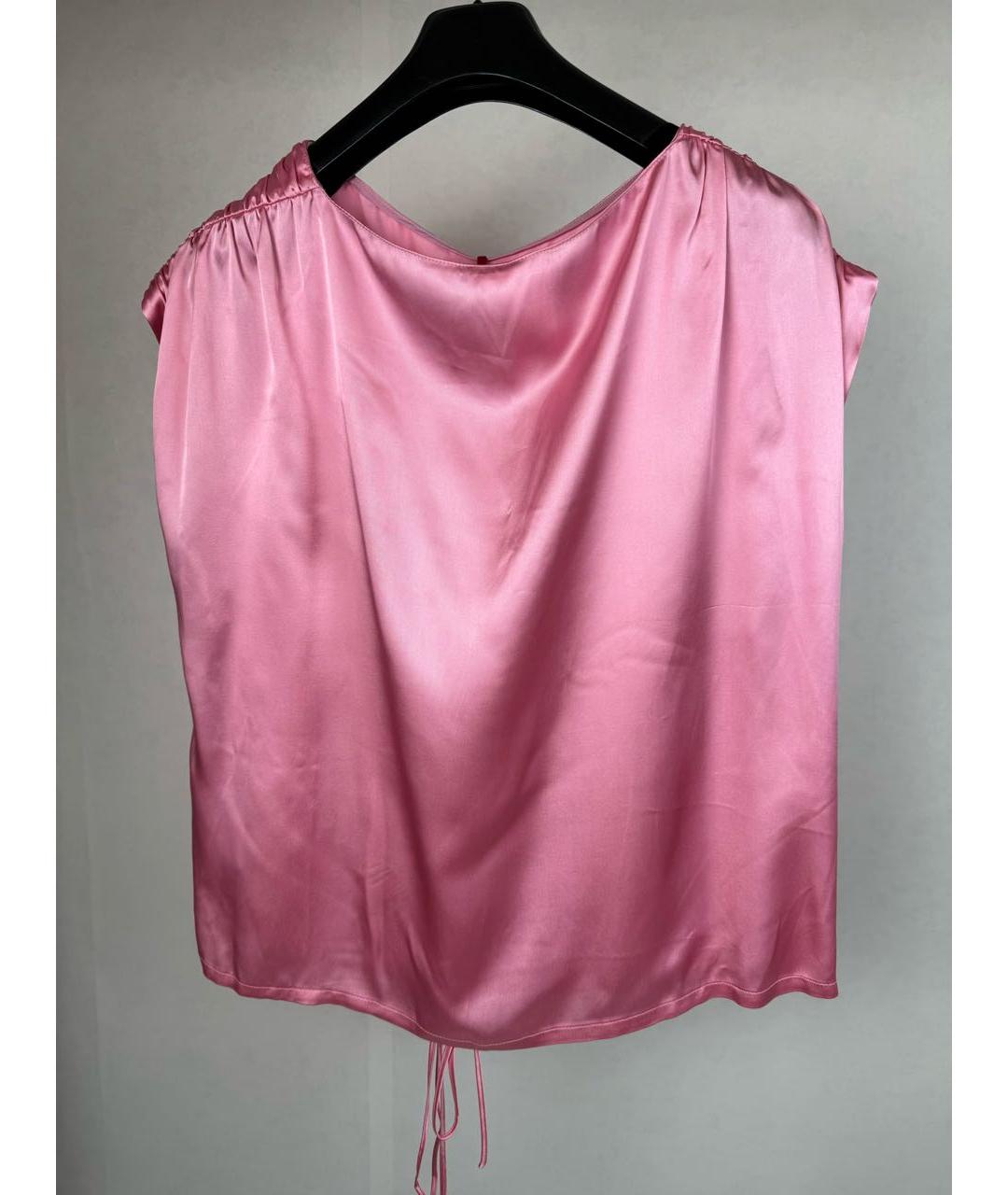 SEMICOUTURE Розовая шелковая блузы, фото 2