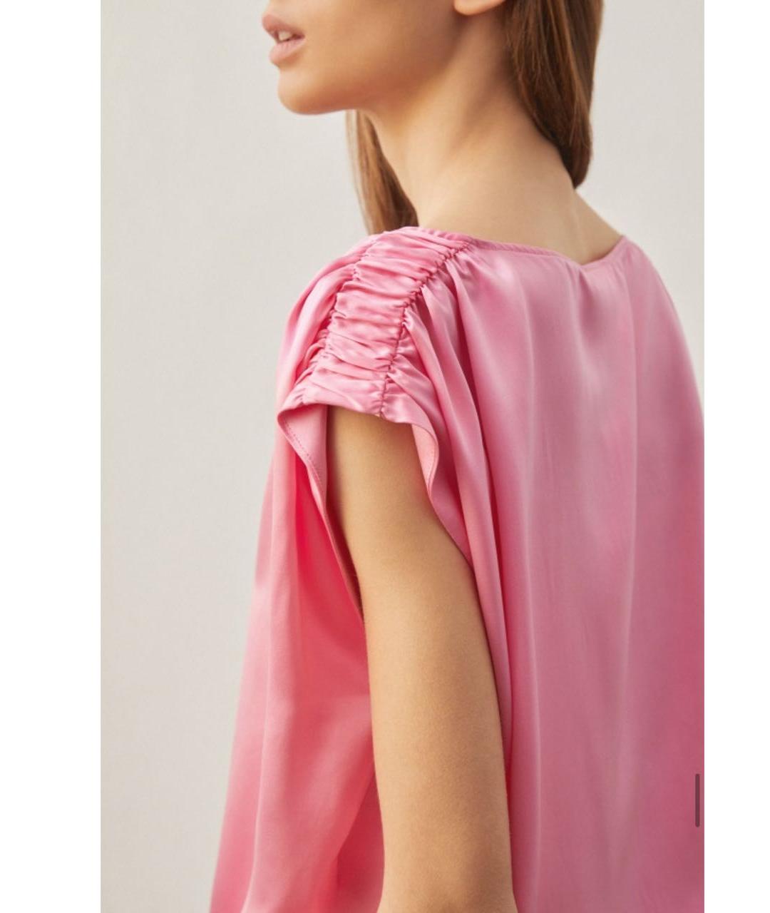 SEMICOUTURE Розовая шелковая блузы, фото 6