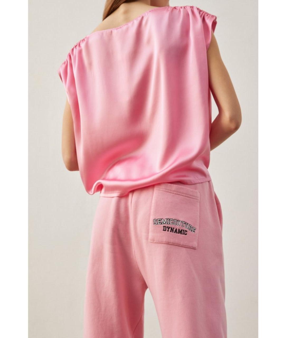 SEMICOUTURE Розовая шелковая блузы, фото 5