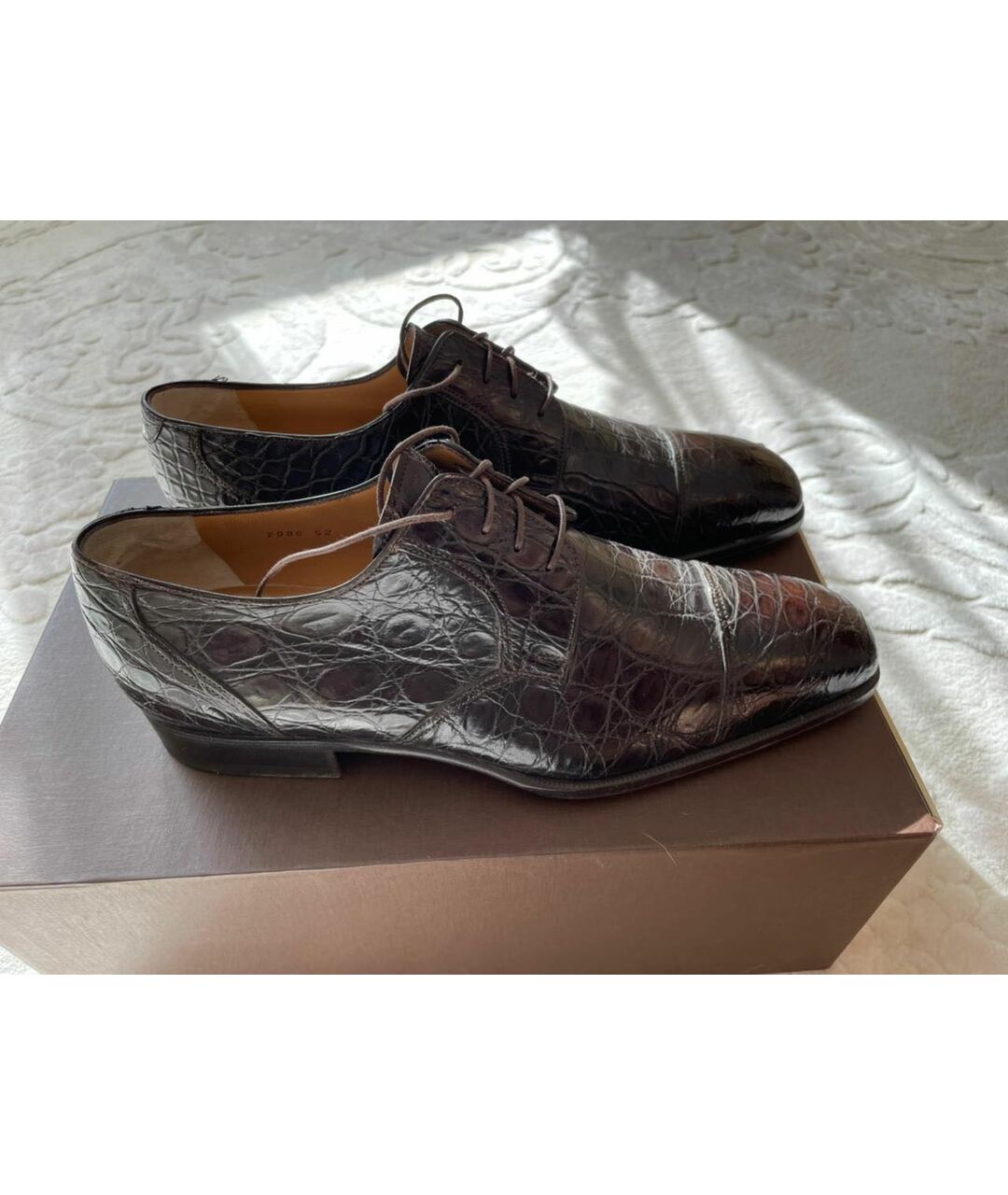 CASTELLO D'ORO Коричневые туфли из экзотической кожи, фото 5