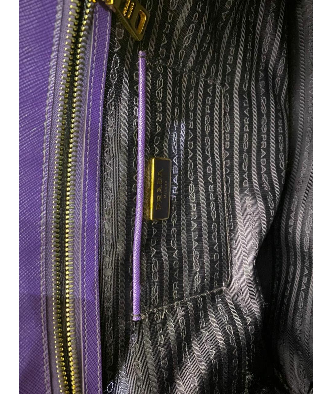 PRADA Фиолетовая кожаная сумка тоут, фото 8