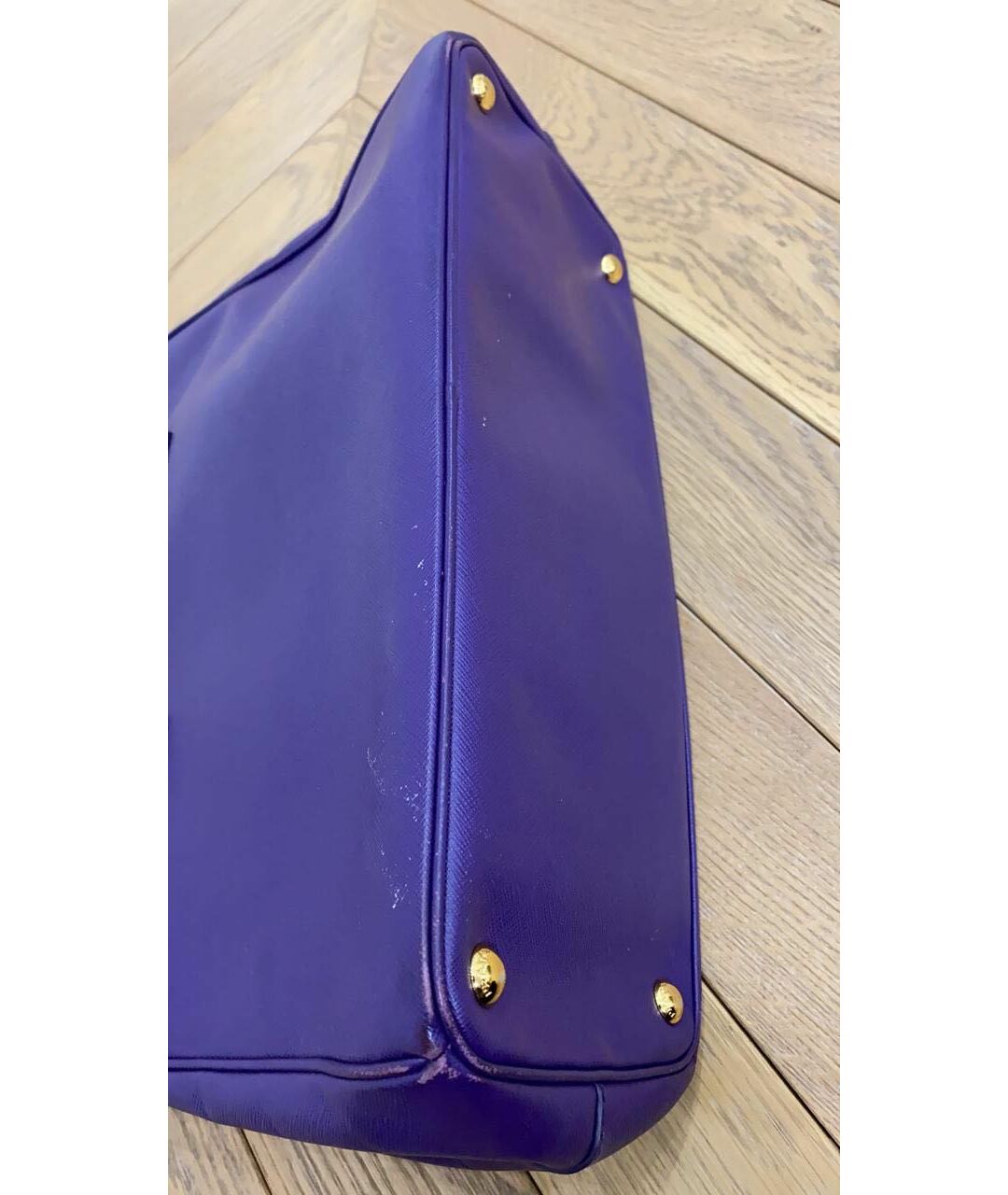 PRADA Фиолетовая кожаная сумка тоут, фото 6
