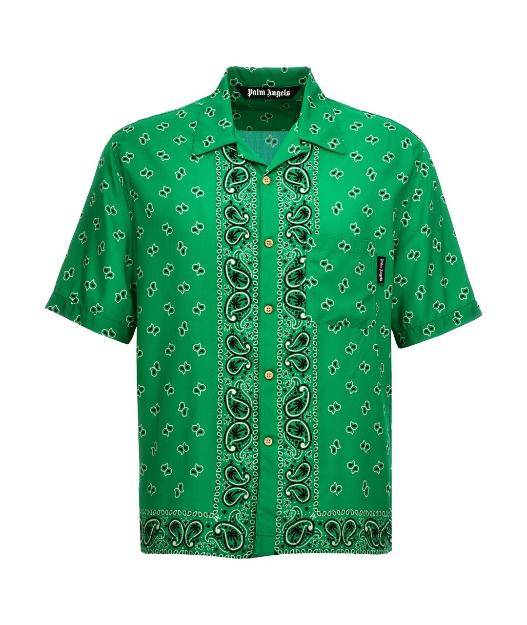 PALM ANGELS Зеленая хлопковая кэжуал рубашка, фото 1