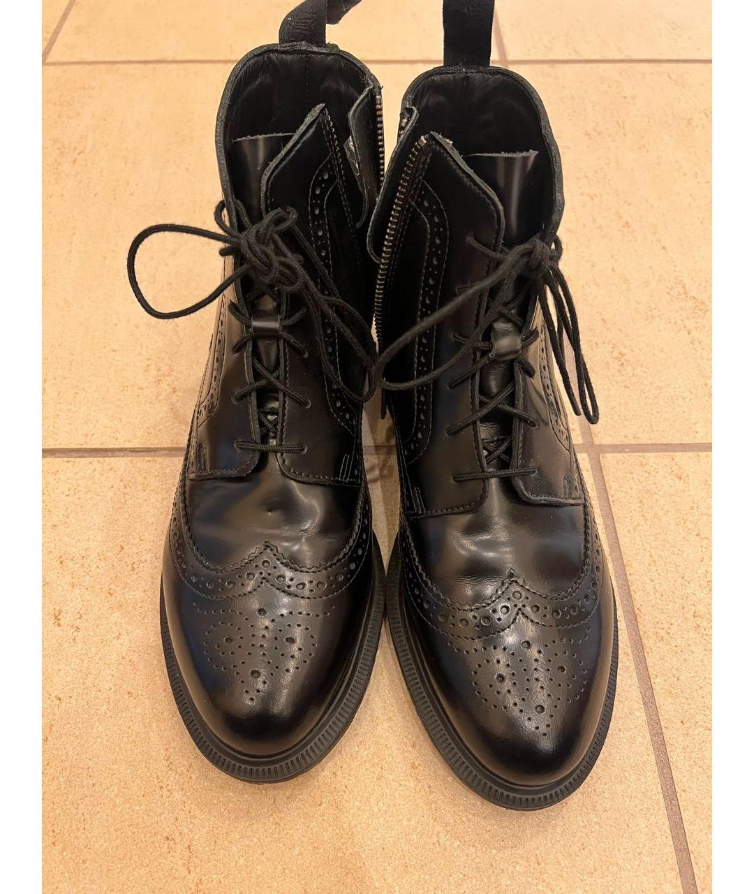 DR. MARTENS Черные кожаные ботинки, фото 2