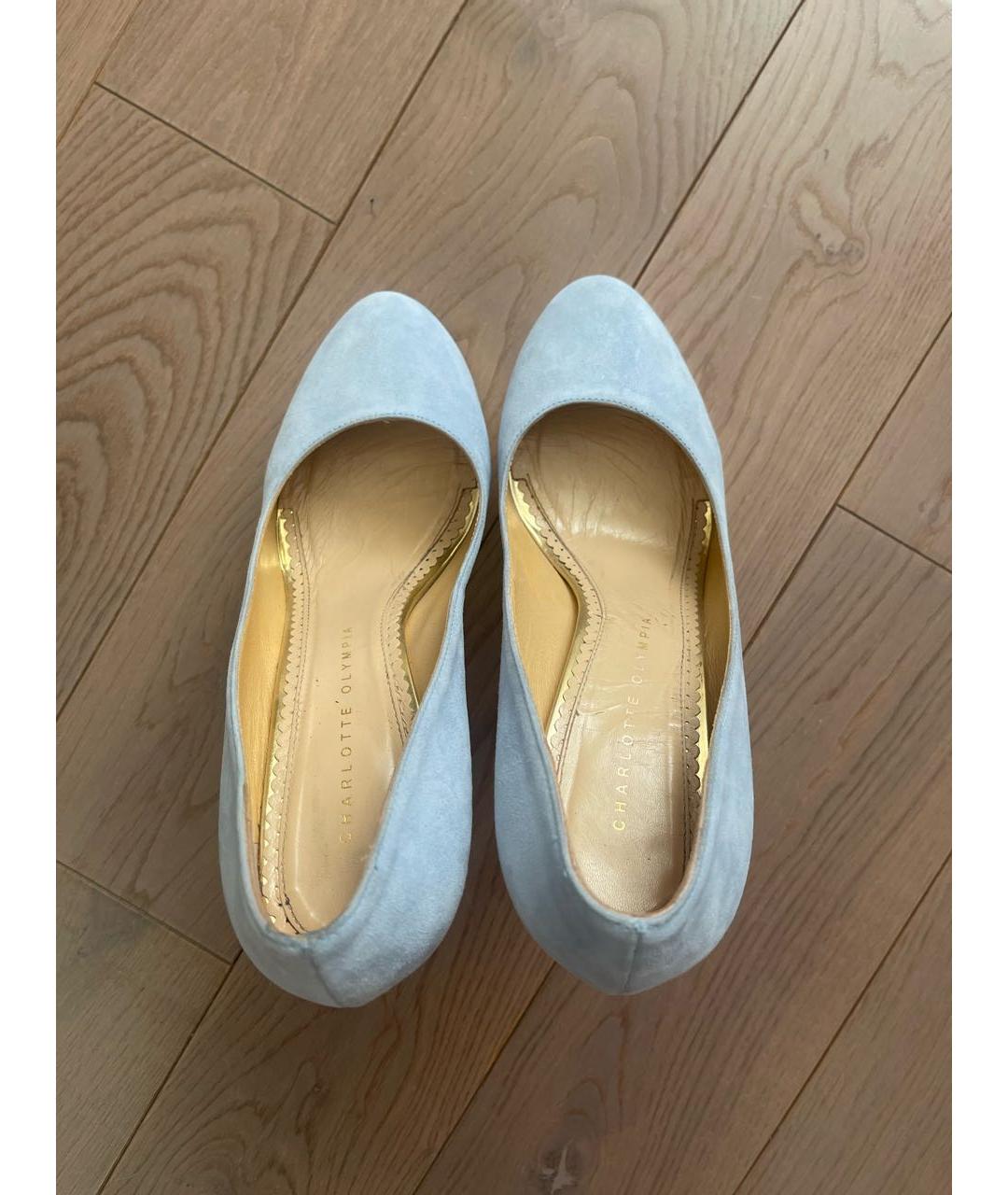 CHARLOTTE OLYMPIA Голубые замшевые туфли, фото 3