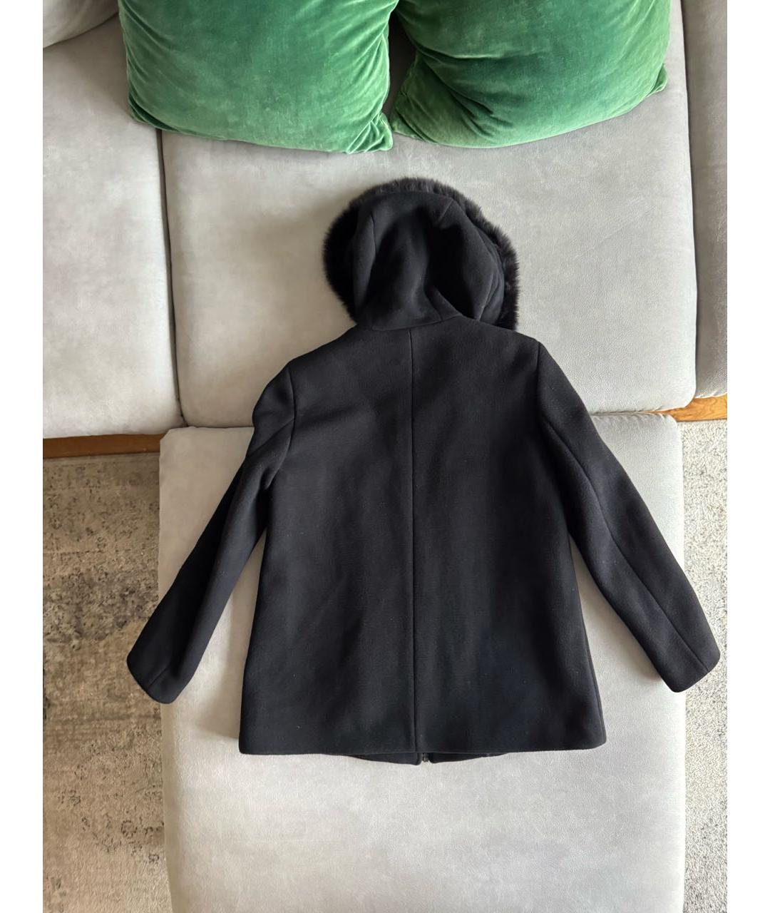 SANDRO Черное шерстяное пальто, фото 3