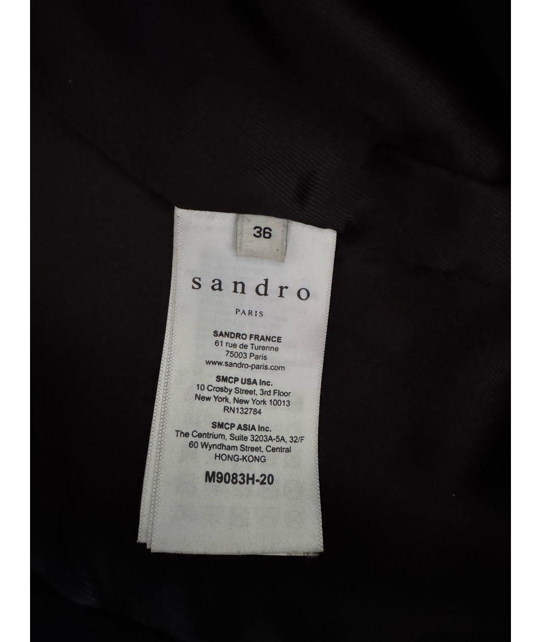 SANDRO Черное шерстяное пальто, фото 6