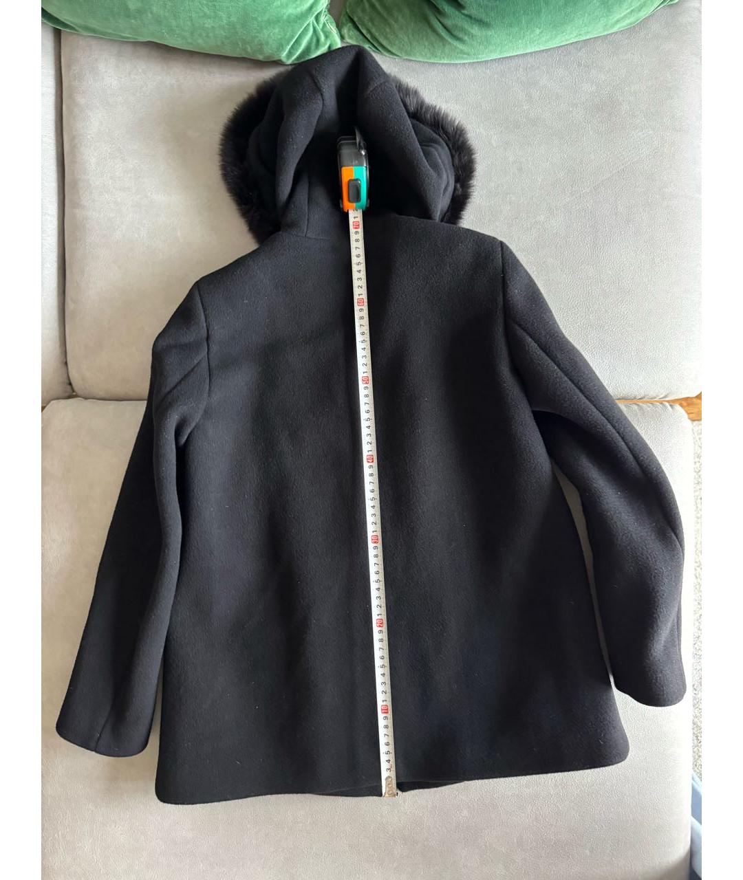 SANDRO Черное шерстяное пальто, фото 7