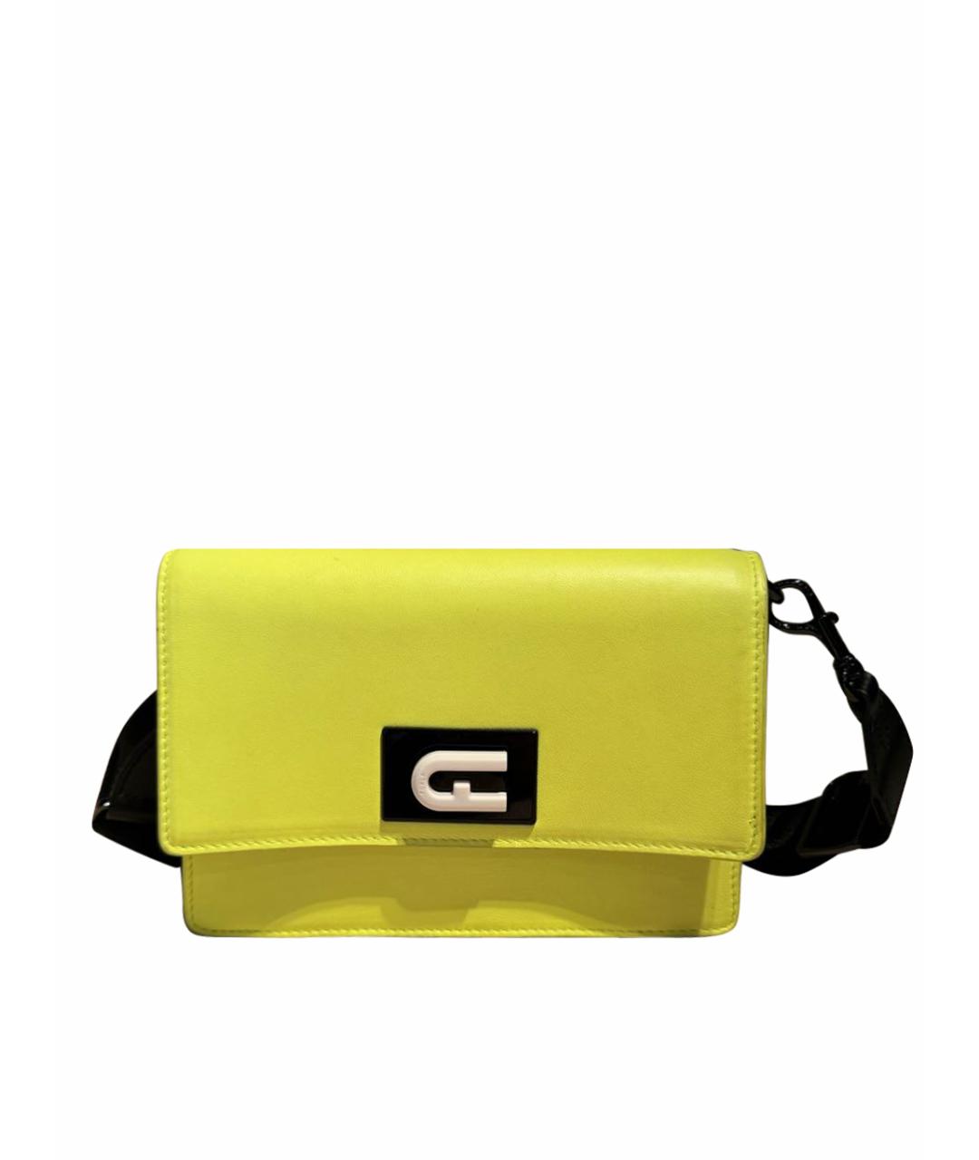 FURLA Желтая кожаная сумка через плечо, фото 1
