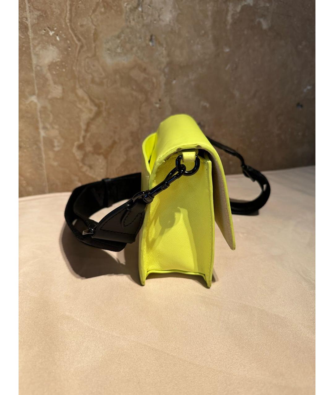 FURLA Желтая кожаная сумка через плечо, фото 2