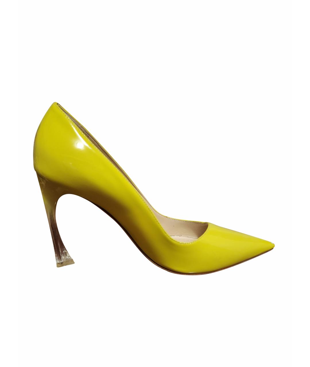 CHRISTIAN DIOR PRE-OWNED Желтые кожаные туфли, фото 1