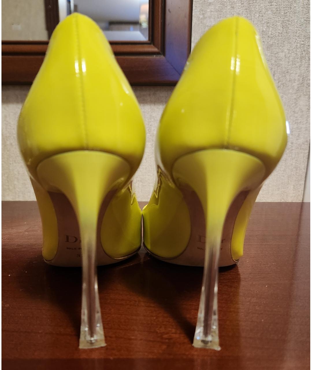 CHRISTIAN DIOR PRE-OWNED Желтые кожаные туфли, фото 4