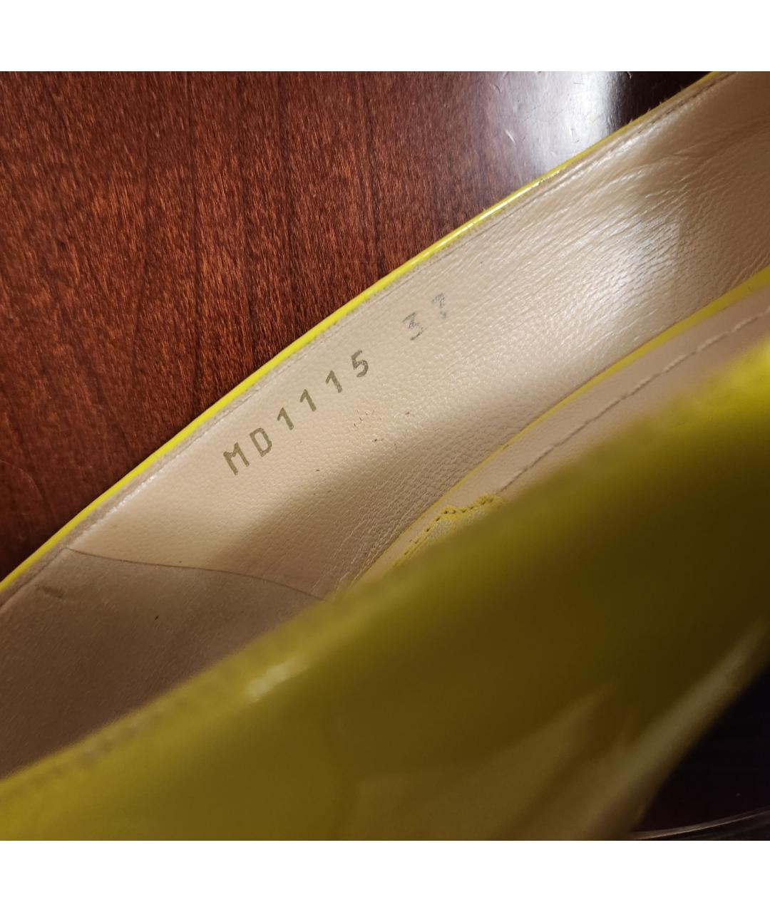 CHRISTIAN DIOR PRE-OWNED Желтые кожаные туфли, фото 7