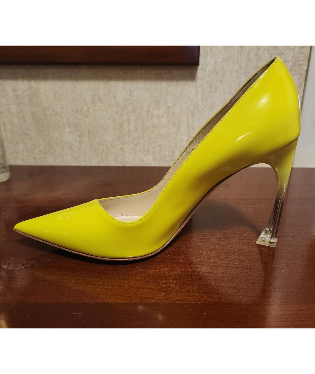 CHRISTIAN DIOR PRE-OWNED Желтые кожаные туфли, фото 5
