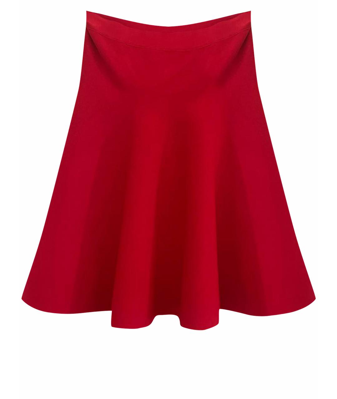BCBG MAXAZRIA Красная вискозная юбка мини, фото 1