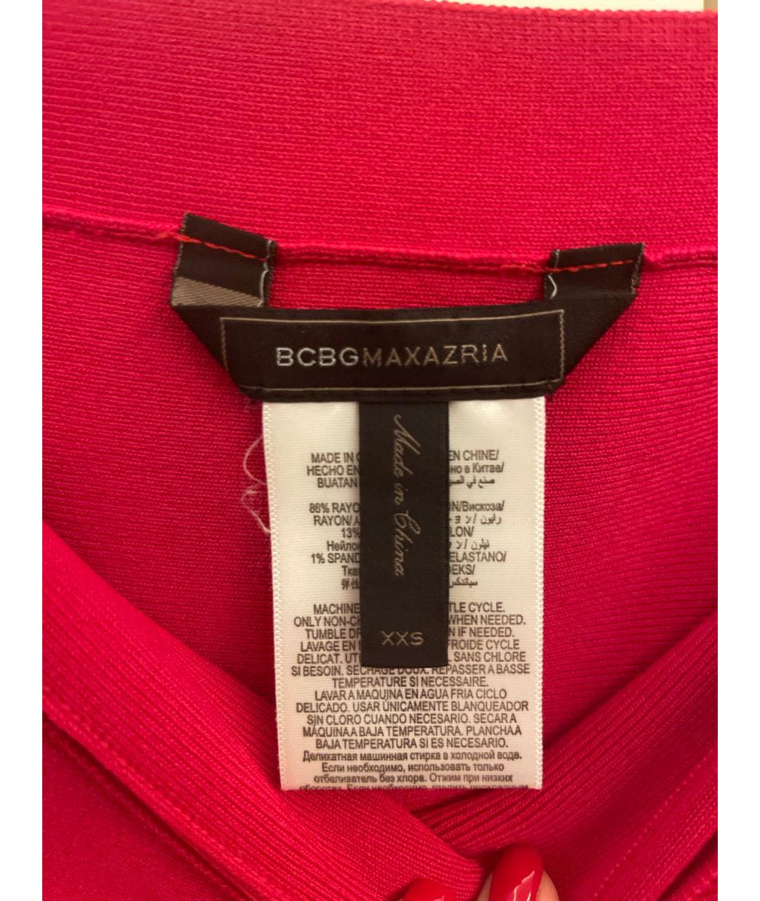 BCBG MAXAZRIA Красная вискозная юбка мини, фото 3