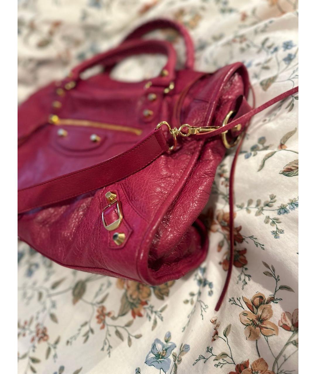 BALENCIAGA Бордовая кожаная сумка тоут Le City для женщин – купить