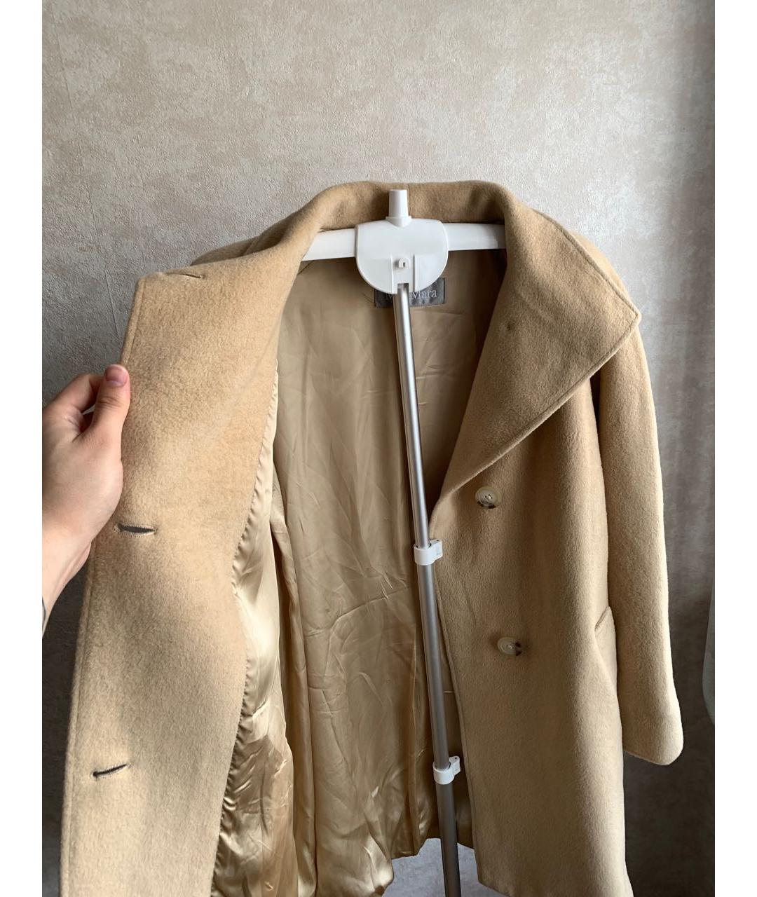 MAX MARA Бежевое шерстяное пальто, фото 6
