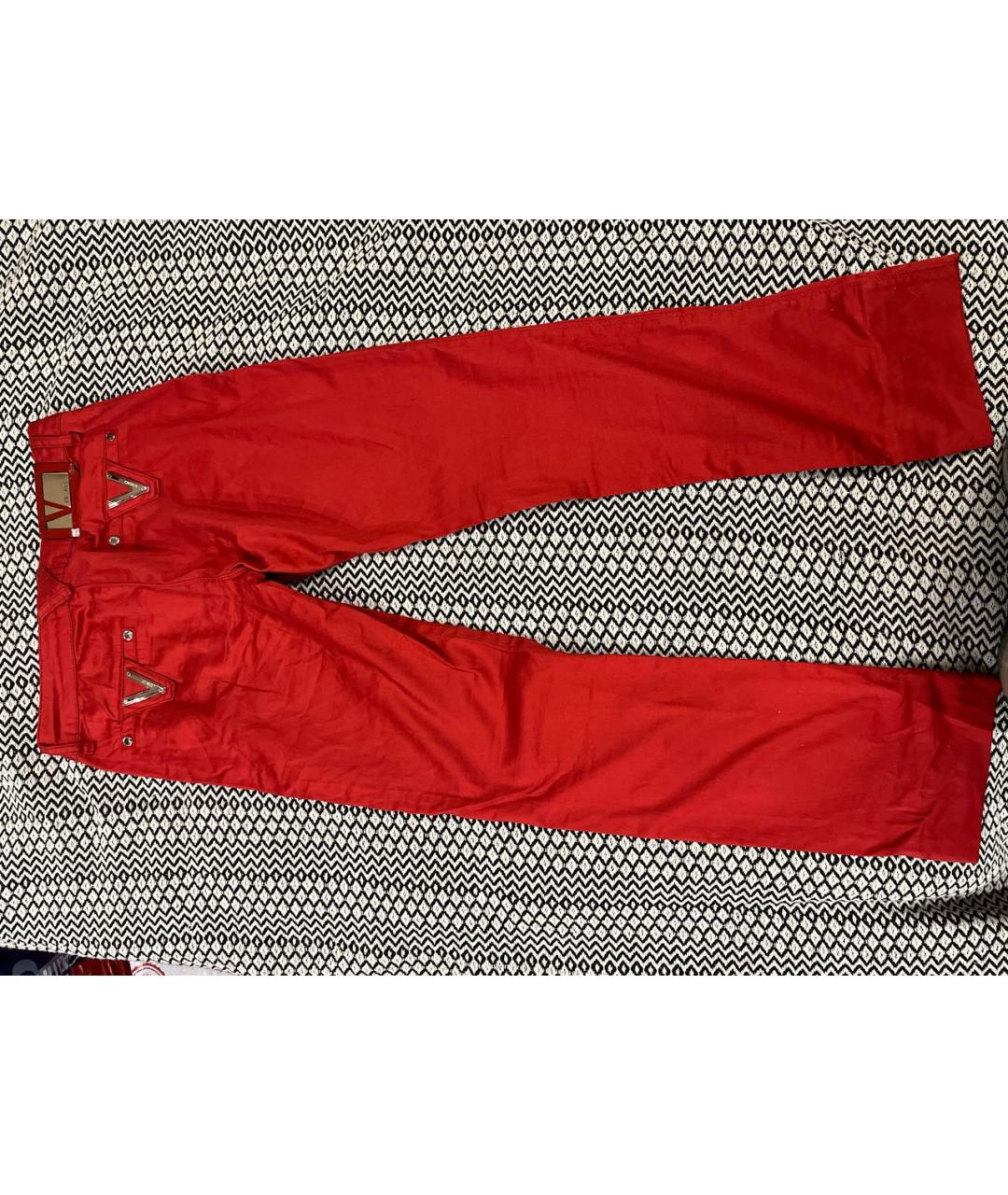 VERSACE Красные прямые джинсы, фото 2