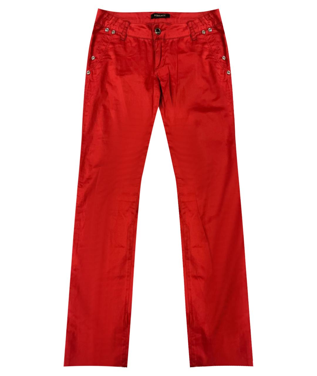 VERSACE Красные прямые джинсы, фото 1