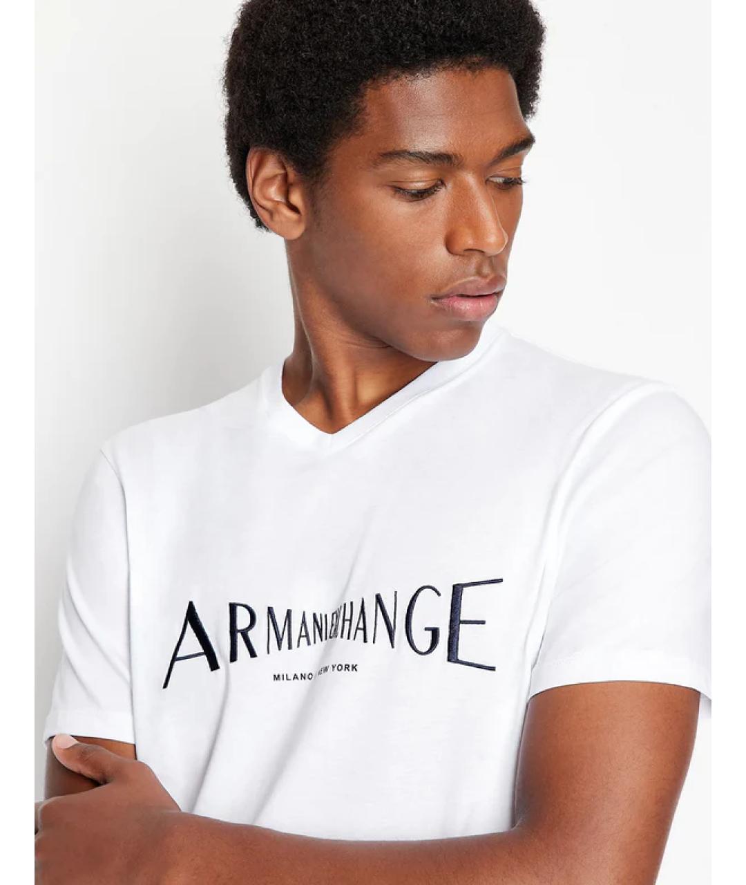 ARMANI EXCHANGE Белая хлопковая футболка, фото 5