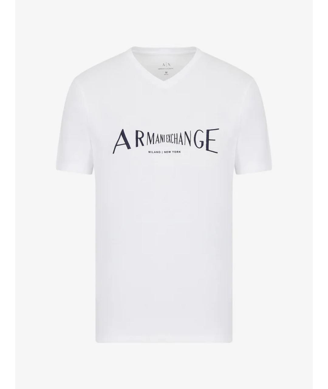 ARMANI EXCHANGE Белая хлопковая футболка, фото 9