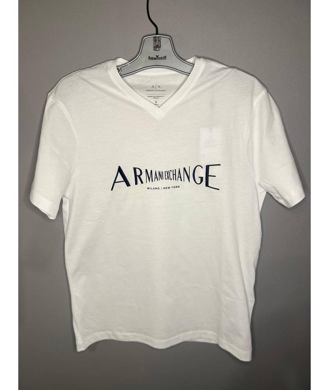 ARMANI EXCHANGE Белая хлопковая футболка, фото 8