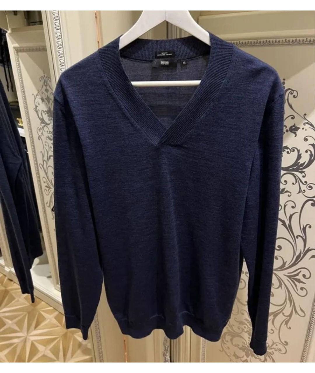 HUGO BOSS Темно-синий кашемировый джемпер / свитер, фото 5