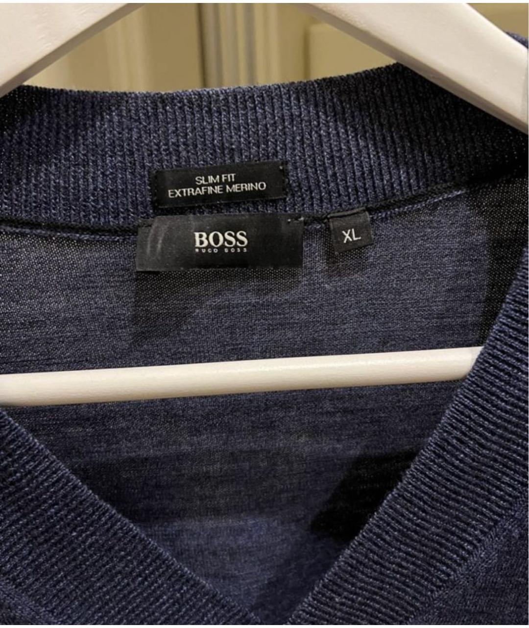 HUGO BOSS Темно-синий кашемировый джемпер / свитер, фото 3