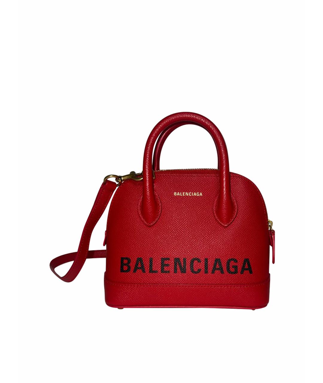 BALENCIAGA Красная кожаная сумка тоут, фото 1