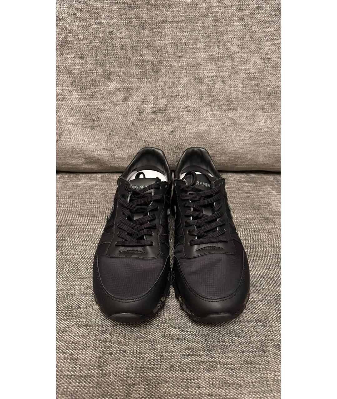 PREMIATA Черные кожаные низкие кроссовки / кеды, фото 2