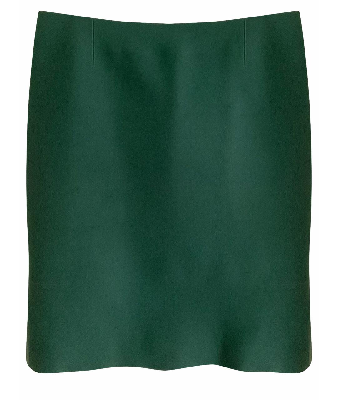 ALBERTA FERRETTI Зеленая шерстяная юбка миди, фото 1