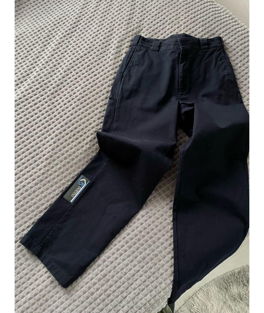 PRADA Темно-синие хлопковые брюки чинос, фото 3
