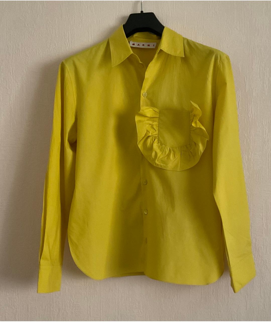 MARNI Желтая хлопковая рубашка, фото 6