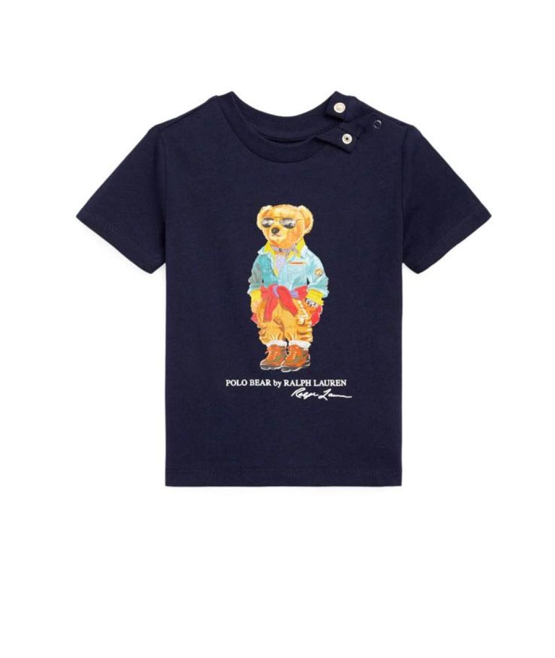 POLO RALPH LAUREN Синяя хлопковая детская футболка, фото 1
