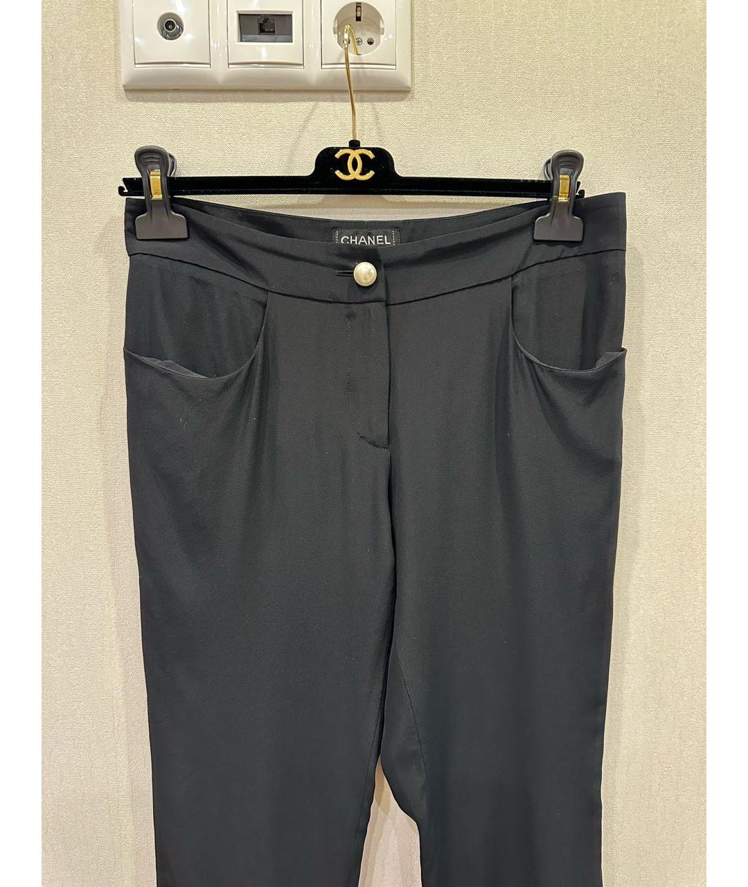 CHANEL PRE-OWNED Черные брюки широкие, фото 6
